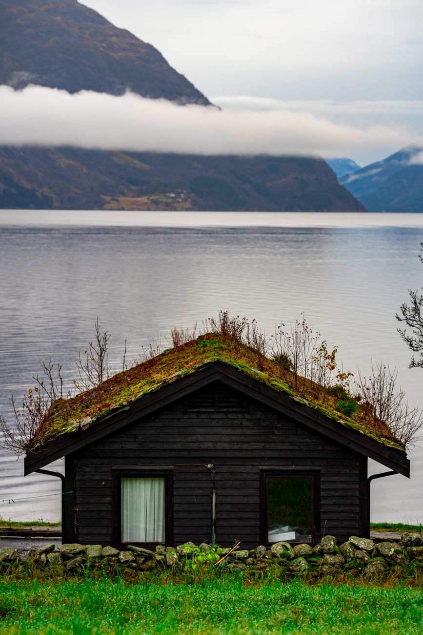 Nordic minimalist fjord lodge